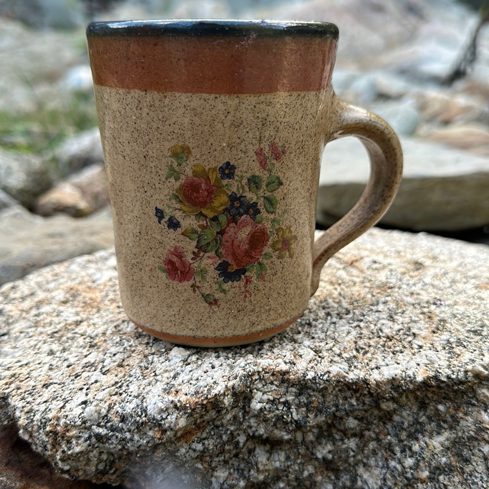 Monroe Salt Works Chippendale Rose Salt Glaze Pottery Mug Maine Studio Pottery - Picture 3 of 7